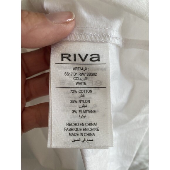 Riva White Blouse Zip Back Size Small - Picture 5 of 5